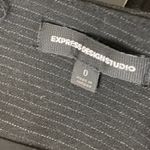 EXPRESS Design Studio Black Pinstripe Button Back Pencil Skirt Women's Size 0 Photo 3