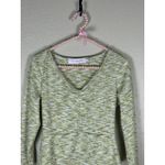 Lisa Says Gah Top Size Small Long Sleeve V-Neck Green Gray Y2K Shirt Made in USA Photo 1