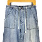 Ralph Lauren Vintage Polo Drawstring Wide Leg Jeans Womens 8 Utility Button Fly Photo 2