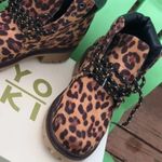 Yoki NIB  Leopard Smooth Combat Boots Photo 1