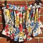 Revolve Ruffled Floral Lost + Wander Strapless Crop Top Photo 0