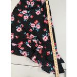 Bobeau NEW  Floral Polka Dot Asymmetrical Skirt LG Ruffle Bloom Dark Romantic Photo 5