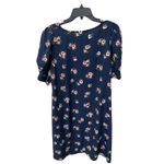 Chelsea28  Floral Puff Sleeve V-Neck‎ Navy Shift Dress Size Large Photo 8