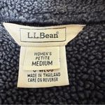 LL Bean Faux Suede Sherpa Lined Coat Womens Medium Petite Black Jacket Winter Size undefined Photo 3