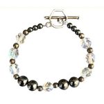 Hematite Swarovski crystal and silver bracelet Photo 10