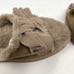 Koolaburra by Ugg Ishani Suede Bow Faux Fur Slippers Slides Amphora Taupe 10 Photo 5