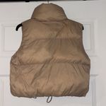 Automet Womens Cropped Puffer Vest Winter Lightweight Sleeveless Outerwear Vests Tan Size XS Photo 5