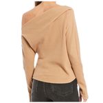 Free People Fuji Off Shoulder Waffle Knit Top We the Free Thumb Hole Cuffs XS Photo 1