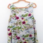 Cynthia Rowley Linen Dress Size L Floral Tropical Amalfi Coast 90s Beach Resort Photo 2