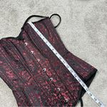Corset Story Women’s Long Red Brocade Pattern Corset With Hip Gores in Red 22 Black Size undefined Photo 14