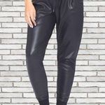 Trendy Faux Leather Jogger XS Black Photo 0