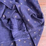 JUDE CONNALLY Briar Navy & Gold Polka Dot Babydoll Shirt Dress Sz XS 💚🎀 Blue Photo 11