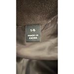 Carlisle VTG  Dark Brown Suede Sleeveless Vest Sz 14 L Gold Zippers Snaps Photo 5