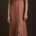 BHLDN Piper Sedona Satin V-Neck Gown | Size 8 | NWT Photo 0