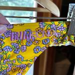 Billabong  Yellow Floral Low Rise Cheeky Bikini Bottom Size XL Photo 4