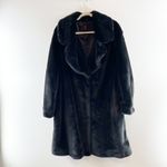 Adrienne Landau Button Up Lined Faux Fur Coat Jacket Black XL Photo 2