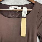 Laundry by Shelli Segal Laundry By Design Dress Womens 6 Brown‎ Long Sleeve Belted Wrap Slinky Ruched Photo 4