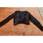 ZARA Women's Long Sleeve Black Satin Twist Front Top Size S Photo 9