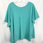 Jessica London 30W 32W Top 3X Green Short Sleeve Tee Swing Trapeze A Line 790 Photo 0
