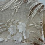 Joseph A Gold Floral Applique Sweater Gold Sequins Size XL Beige Holiday Glamour Photo 6