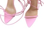 AZALEA WANG Cleasby Ostrich Feather Pointed Toe Sandal in Pink Size 8.5 Photo 2
