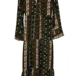 Altar'd State Altar’d State Green Boho Patchwork Floral Bell Sleeve Maxi Long Sleeve D… Photo 0