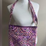 Vera Bradley Iconic Triple Zip Hipster Crossbody Purse Raspberry Medallion. Photo 9