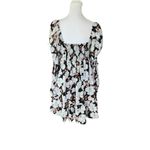 Abercrombie & Fitch Abercrombie - Long Sleeved Ruched Floral Baby Doll Mini Dress Sz S Photo 3
