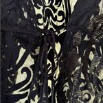 Solemio Black Gold burnout paisley kimono cardigan s/m satin Photo 7
