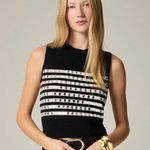 J.CREW. Embellished Sweater Shell Small Black Cream NEW Mirrors Career CG794 Photo 0