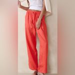 Banana Republic  Easy Linen Pull On Pant New Coral Wide Leg Size M Photo 4