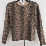 JONES NEW YORK SPORT Petite Medium Long Sleeve Snake Print Cotton Top Brown Size undefined Photo 0