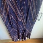 Enfocus Studio Navy Blue Chevron Sparkly V Neck Long Maxi Dress Size 14 nwot Photo 4
