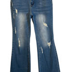 Blue Denim Lightly Ripped Raw Hem Denim Jeans Classic Casual Women Sz S Photo 0