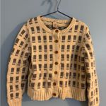 Sundance Gorgeous  cream and grey cardigan sweater size L Photo 1