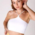 NIKIBIKI New White Ribbed Halter Bralette by  Photo 0