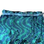 ZARA wave sequined high waisted mini skirt. Green & blue. XS. GUC Photo 3