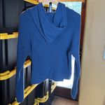 PINK - Victoria's Secret PINK Victoria’s Secret Knit Ribbed Hooded Sweater Blue Women’s Size Large Photo 7