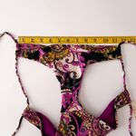 Swim Systems Black Purple Ivory Side Tie Madrid Bikini Bottom NWT Small Mandala Photo 6
