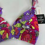 Hula Honey  Floral Stretch Ruffle Swimsuit Top Size XS‎ NWT Photo 2