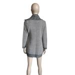 White House | Black Market WHBM White and Black Long Sleeve Open Front Cardigan Photo 3