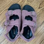 Pretty Little Thing | Rose Faux Shearling Buckle Sandals Size 7 Photo 7
