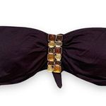 La Blanca Vintage  Bandeau Bikini Swim Top Brown Jewel Detail Summer Essential Photo 11