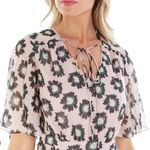 New! Ted Baker Lucieey‎ Fit And Flare Tiered Mini Dress Floral Print Pink Size 2 Photo 3