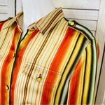 Jones New York  Signature Satin Retro Multi Stripe Blouse Cream Multi Medium Photo 5
