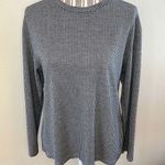 ZARA  black and white checkered, long sleeve, button back top, Medium Photo 0