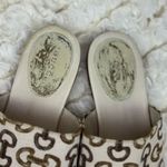 Gucci Horsebit Cream and Brown Sandals with Ornate Design Size 7 Photo 3
