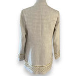 Textured Embellished Jacket Topper Ivory Gold Size 8 Medium Or Chicos 1 Photo 3