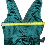 Lulus NWT  Women's L Emerald Satin Sleeveless Pleated Maxi Dress Formal Photo 5