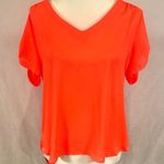 Lily White bright neon orange vneck top size medium Photo 0